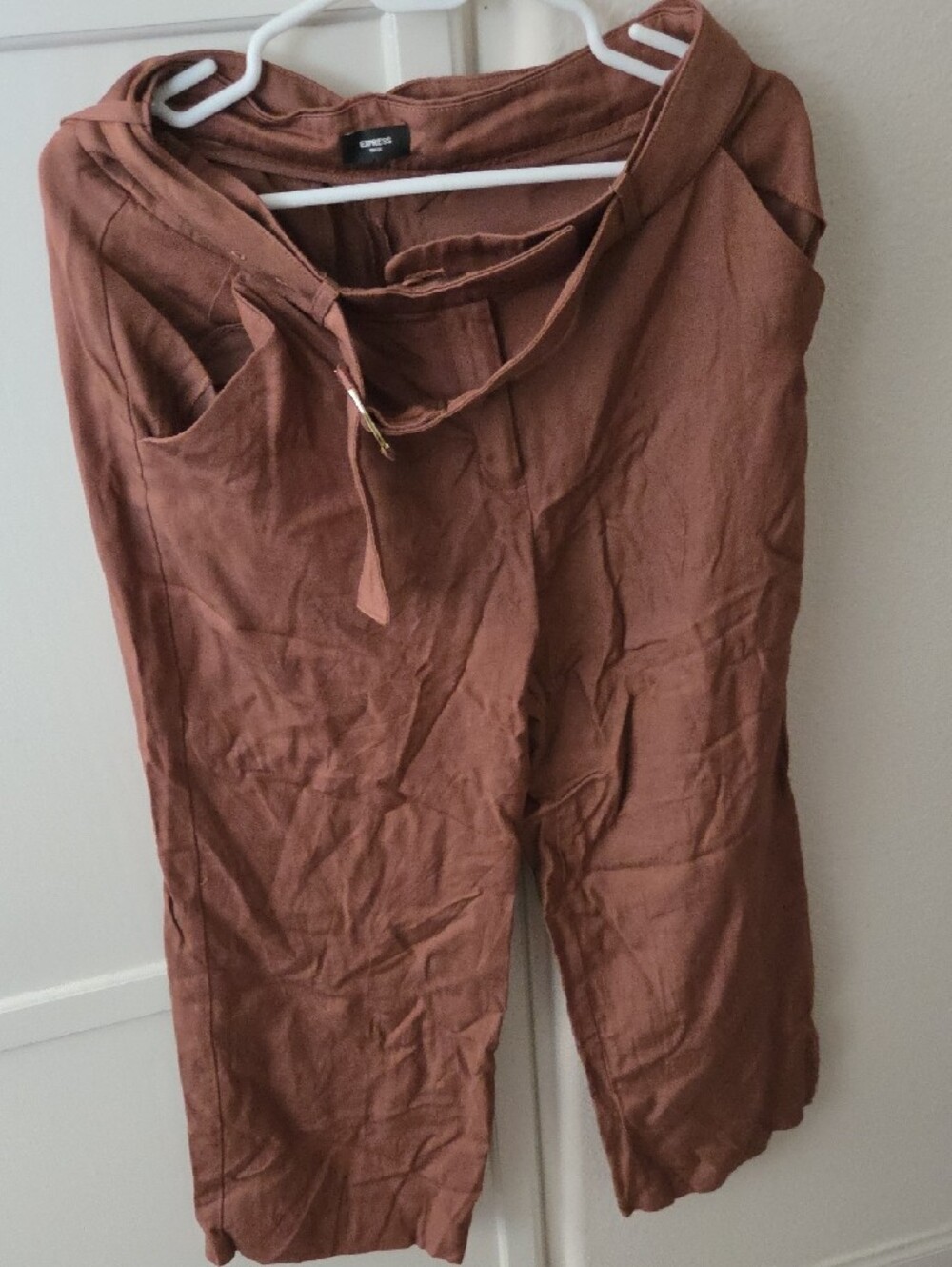 Express Mid-Rise Linen Blended Relaxed Trouser Pant